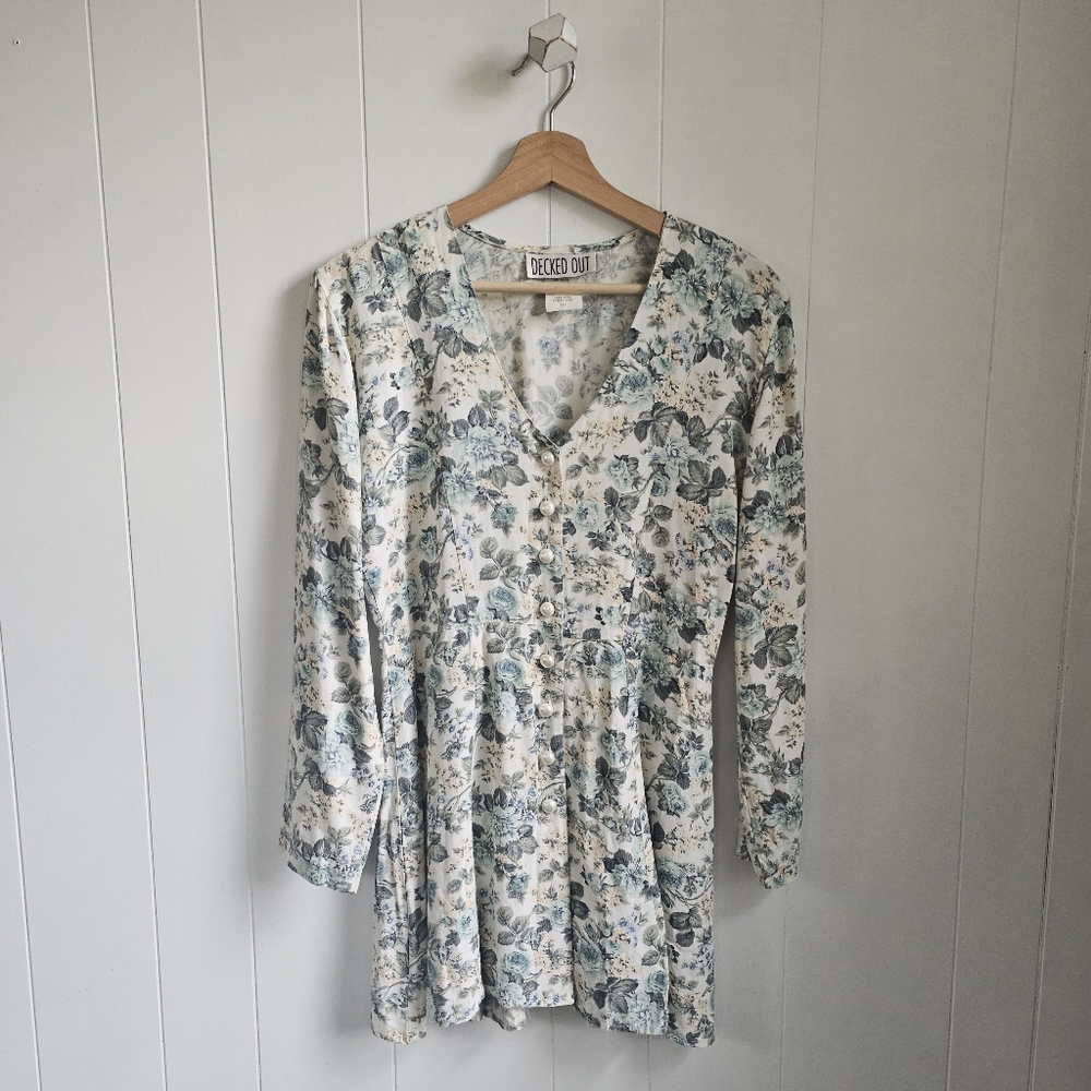 ☆ VINTAGE 80s Decked Out Floral Dress